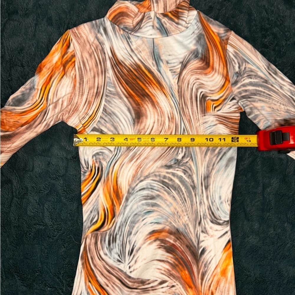 Pastel Swirl Pattern Long Sleeve Dress - Picture 10 of 14